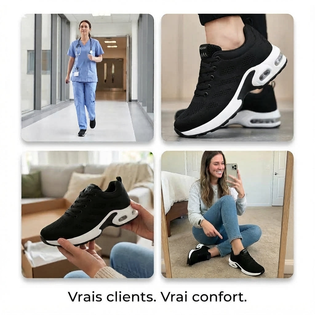 Orthora™ Pro — Chaussures Originales Confort 12 Heures | Soulagement des Douleurs aux Pieds, Genoux & Dos